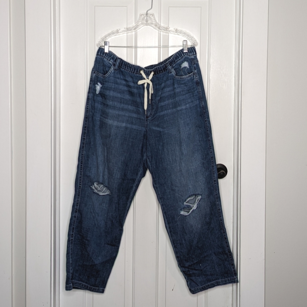 Aerie drawstring loose pull on jeans size XL